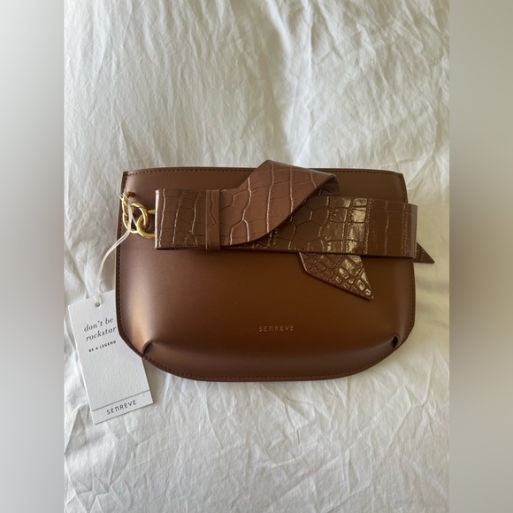 SENREVE Poema | Tan Convertible Bag Clutch | Vegan Leather And Suede | NWT - Picture 3 of 11